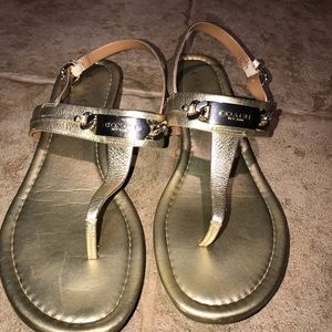 Women’s gold coach sandals